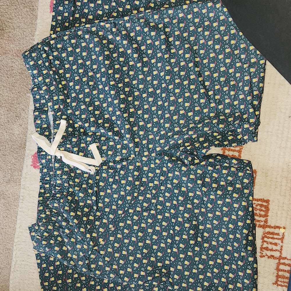 Vineyard Vines Men's Green Drawstring Pajama Pants Shots and Skis Size X…